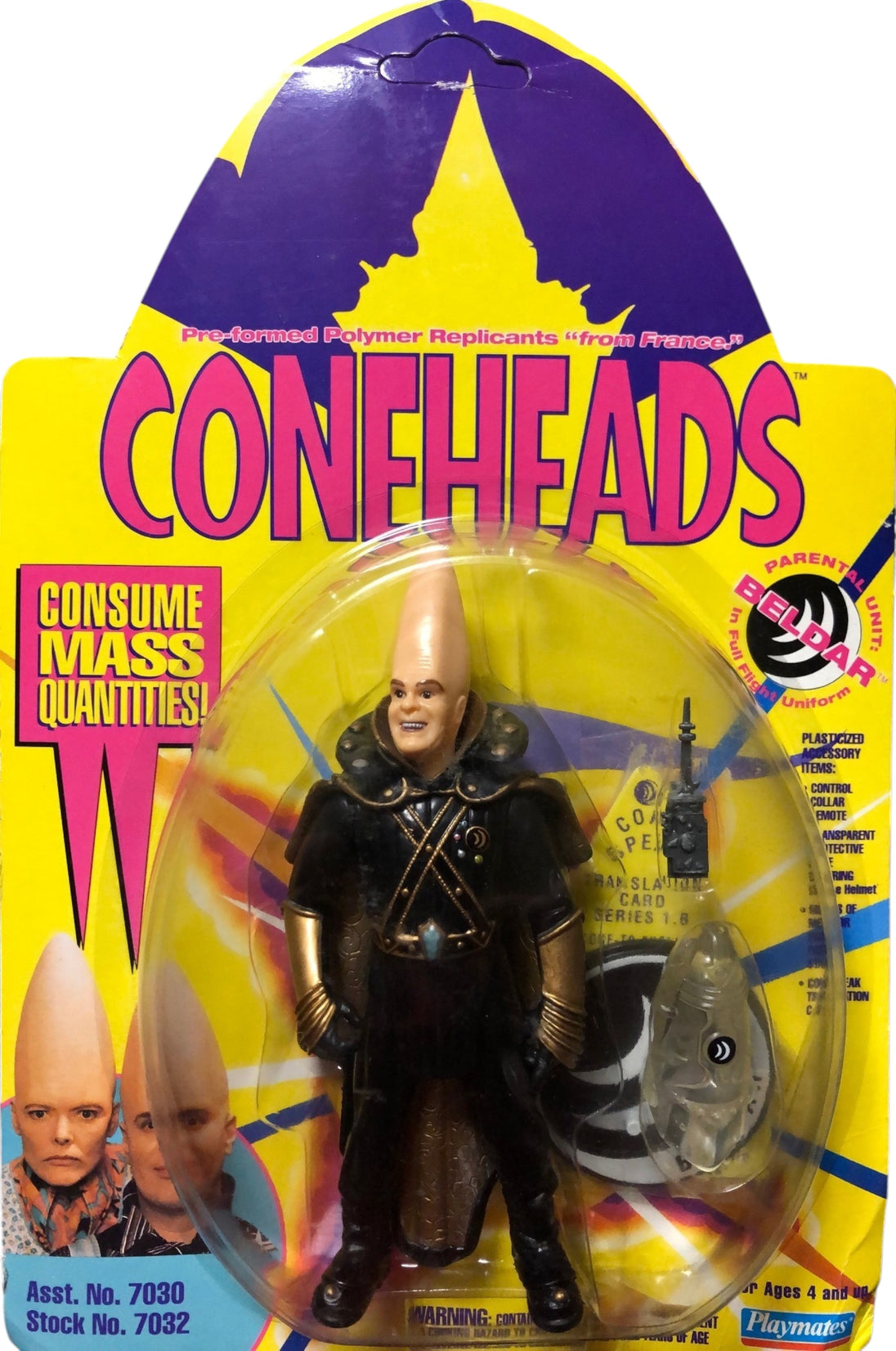 Beldar Mask Playmates Coneheads Beldar In Full Flight Uniform (Warped Cardback)