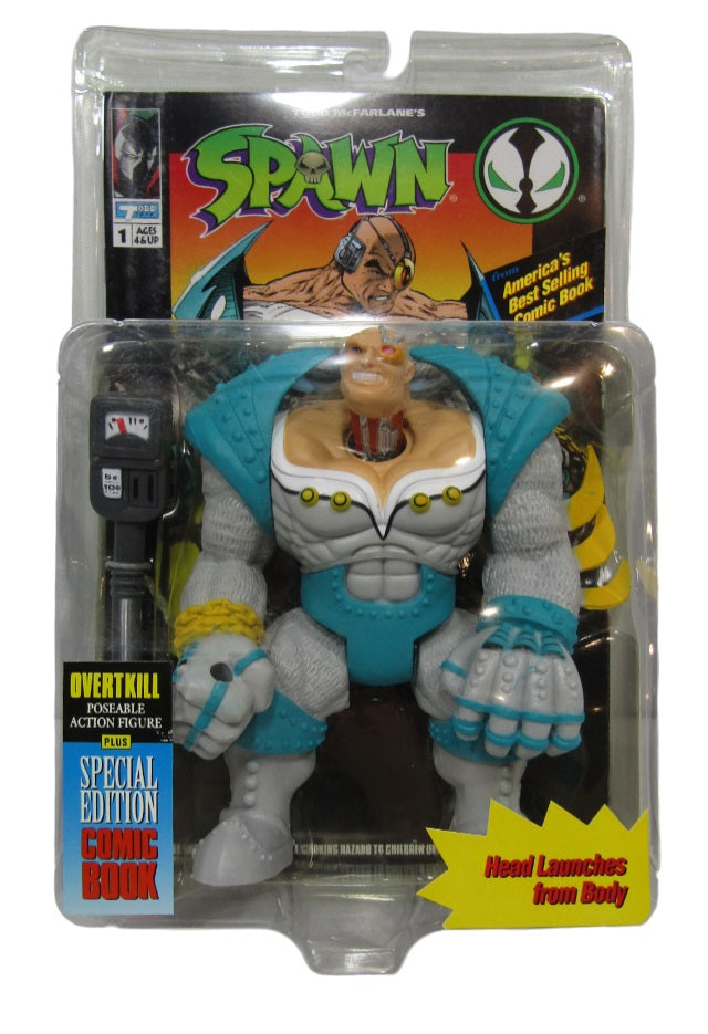 Spawn Series 1 Overtkill, Blue Variant with Comic Book