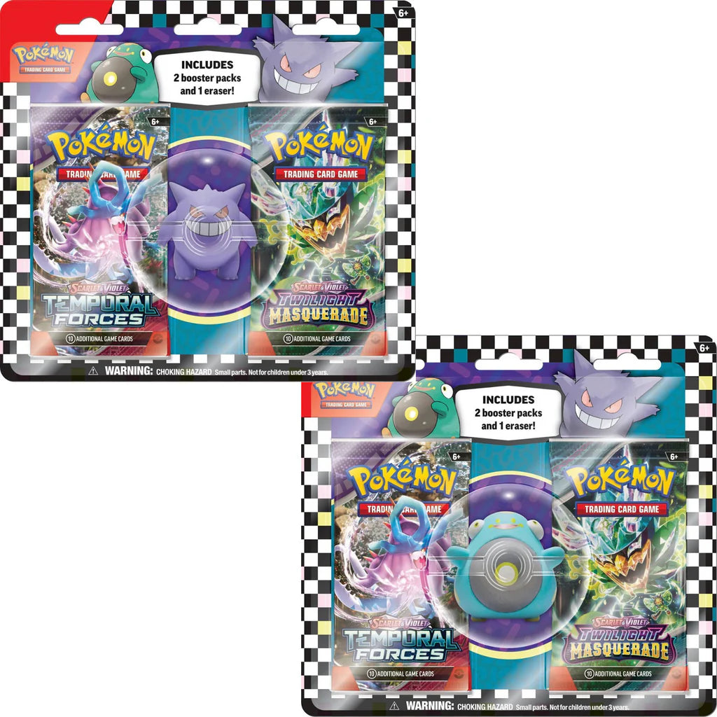 Pokemon Trading Card Game Back To School Eraser Blister 2 Pack 2024 Po