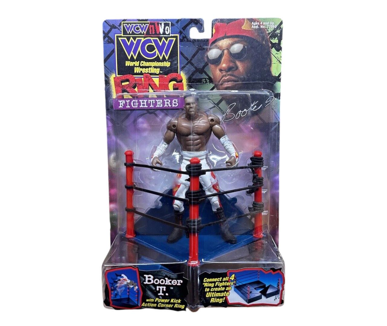 Toy Biz WCW Ring Fighters Booker T W/ Action Corner Ring
