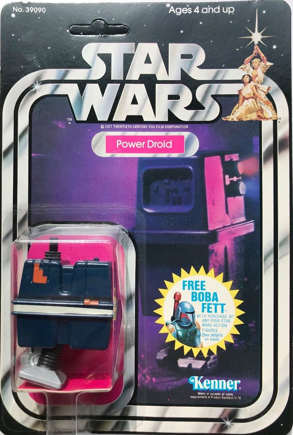 1977 Kenner Star Wars Power Droid On Card (Broken Bubble & Ripped Back