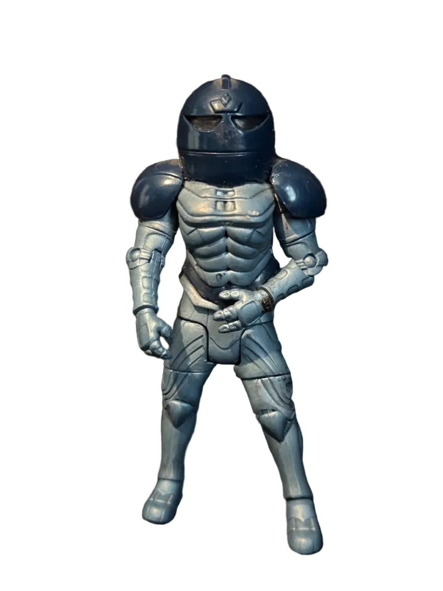 Light Blue Armored Sontaran Trooper Action Figure With Dark Blue Helment and Shoulder Pauldrons 